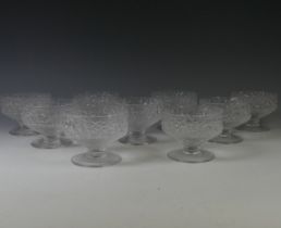 A set of nine Whitefriars 'Glacier' Sundae Glasses, together with a quantitiy of other cut and