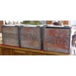 Three Antique wooden Crates of 'Britvic' Soda Syphons, W 37 cm x H 35 cm x D 25 cm(3)