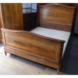 An Early 20thC French kingwood double Bed, headboard with decorative inlay, W 160 cm x H 142 cm x