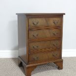 A Small reproduction mahogany Chest, of four drawers, raised on bracket feet, W 45 cm x H 64 cm x