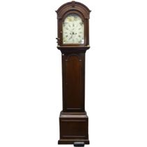 Edward King, Warwick, a mahogany 8 day Longcase Clock with two-weight movement striking on a bell,