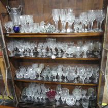 A large quantity of cut and moulded Glassware, comprising Brierly examples, Stuart example, Bowls,