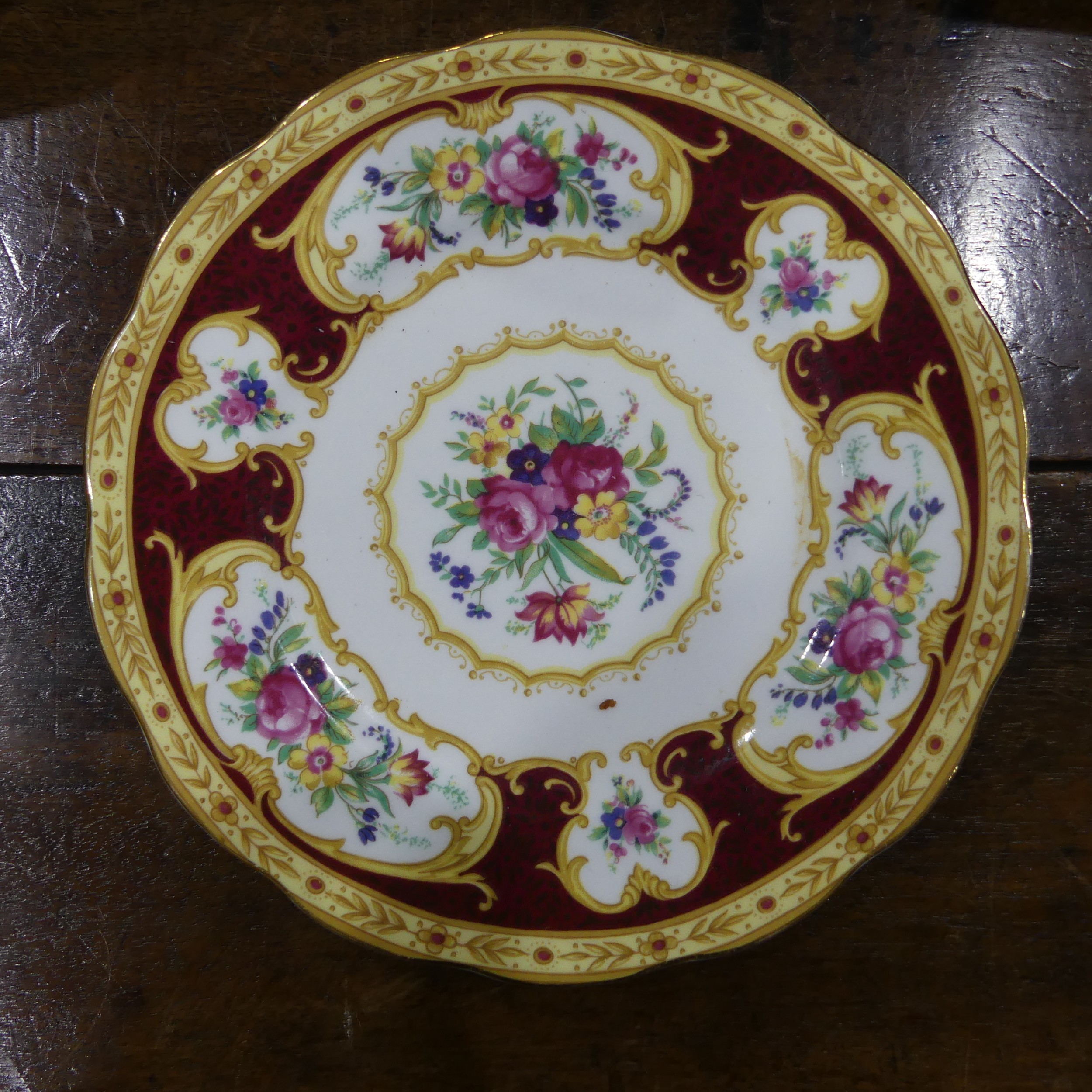 A Royal Albert 'Lady Hamilton' pattern part Tea Service, to comprise four Teacups, one with hairline