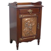 An Arts and Crafts mahogany Smoker's Cabinet, in the style of Shapland and Petter, with copper