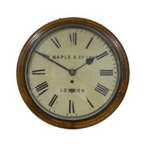 A 19th century mahogany Maple & Co, London single fusee Wall Clock, 12 inch painted dial with