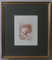 Salvador Dali (Spanish, 1904-1989), Rembrandt, etching, reverse with authentication label, framed