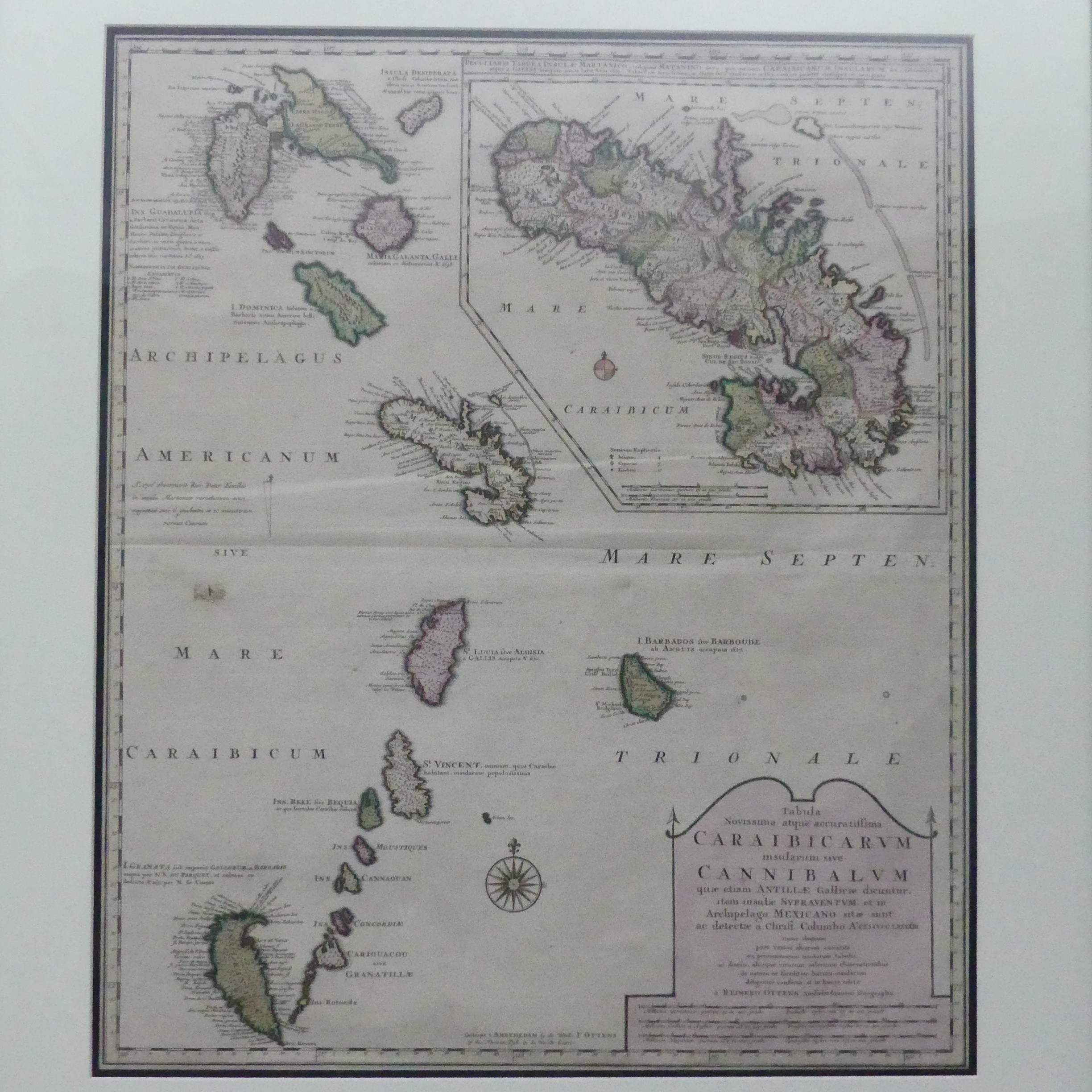 Caribbean, map by Ottens (Reiner & Joshua), Tabula Novissima atque accuratissima Caraibicarum - Image 2 of 3