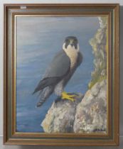 R. B. Treleaven, Peregrine Falcon, N. Cornwall, oil on board, signed, also signed and inscribed