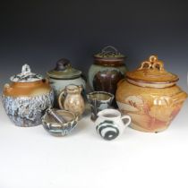 A quantity of Eeles family Studio Pottery, comprising a lobed Cup by Simon Eeles, a Pestle and