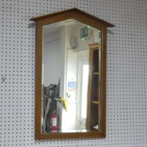 A vintage gilt wood framed Mirror, with arched top, W 61 cm x H 90 cm.