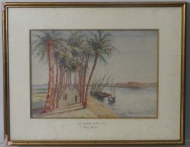 Mary Mostyn (20th century), On the banks of the Nile, watercolour, signed, 24cm x 34cm,