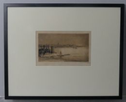 Rowland Langmaid (British, 1897-1956), St. Pauls, Blackfriars, etching with drypoint, signed in
