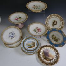 A set of Pirkenhammer Cabinet Plates, together with an English hand painted floral dessert service