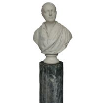 Thomas Kirk RHA (Irish, 1781-1845),  white marble bust c.1842 of George Putland,  inscribed on the