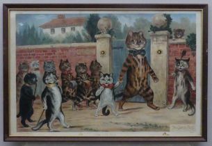 After Louis Wain (British, 1860-1939), 'The Naughty Puss', and ‘The Good Puss’, lithograph in