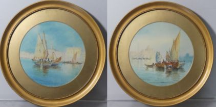 Arthur Perry (British, 20th century), Doges Palace, Venice, and St. Giorgio, Venice, watercolour