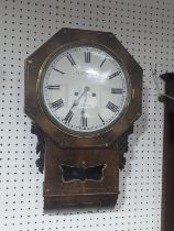 A 19th century Hettish, Exeter drop dial wall Clock, having an eight-day duration single-fusee