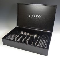 A Clive Christian Canteen of stainless-steel Cutlery, six place setting, called the 'Eternity