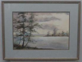 Celeste Boyce (20th century), Evening Light, watercolour, signed in pencil, 35cm x 54cm, overmounted