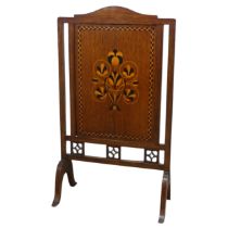 An Arts and Crafts oak Fire Screen, almost certainly by Shapland and Petter of Barnstaple,