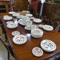 A Victorian Ironstone Dinner Service, decorated in somewhat imari pattern, some marked for