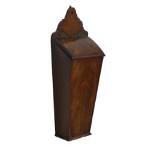 A George III mahogany Candle Box, W 18.5 cm x H 47 cm x D 11 cm.