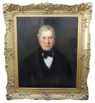 19th century School, Portrait of a Gentleman, in black jacket and necktie, oil on canvas, 76cm x