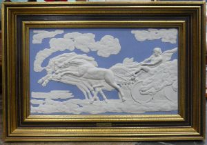 A Wedgwood Jasperware plaque, after George Stubbs; 'The Fall of Phaeton', Limited Edition No. 42,