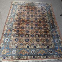 Tribal Rugs; a good hand-knotted old Persian Veramin rug, wool pile on cotton base, woven with