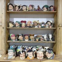 A large collection of mostly Royal Doulton Character Jugs, to comprise Winston Churchill, Anne