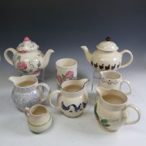 An Emma Bridgewater Hen pattern Teapot, H 20cm, together with a rose pattern Teapot, and a Hen