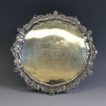 Masonic Interest; A Victorian silver Salver, by Atkin Brothers, hallmarked Sheffield, 1896, of