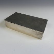 An Edward VIII silver Cigarette Box, by John Rose, hallmarked Birmingham 1937, with engine turned