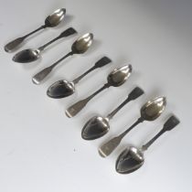 A matched set of eight George IV silver Spoons, five by George Ferris, hallmarked Exeter, 1822,