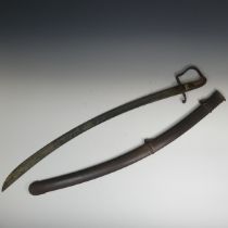 A 1976 Pattern light Cavalry Officers Sword, curved blade marked to the spine, with stirrup hilt and