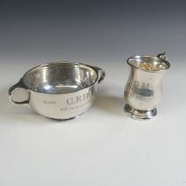 A George V silver Christening Bowl and Mug, by Barker Brothers, hallmarked Chester, 1919/1920,