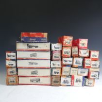 Rivarossi ‘HO’ gauge, thirty freight trucks, vans and wagons, older style blue/red card boxes (30)
