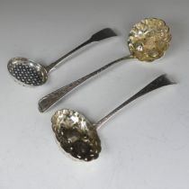 A George IV silver Sifter Spoon, by Charles Eley, hallmarked London, 1824, fiddle pattern, the