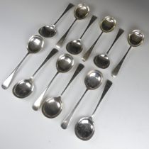 A set of twelve George V silver Soup Spoons, by Cooper Brothers & Sons Ltd., hallmarked Sheffield,