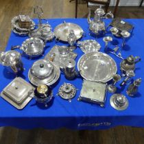 A quantity of Silver Plate, including a pair of bottle coaster, teapot, bottle stand, etc., (a lot)