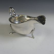 A George V silver Sauce Boat, by Mappin & Webb Ltd., hallmarked Birmingham, 1911, of traditional