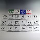 Bus and Coaching Memorabilia; A group of London Transport enamel Bus Stop E-Plates, including 476