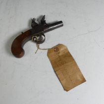 A 19th century Pocket Pistol with percussion action, engraved 'Uxbridge' and 'W. Strickland', with 4