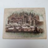 An unusual Windsor Castle Christmas Card, hold to light, dated 1892, together with a quantity of