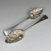 A pair of George III silver Table Spoons, by Solomon Hougham, hallmarked London, 1796, Old English