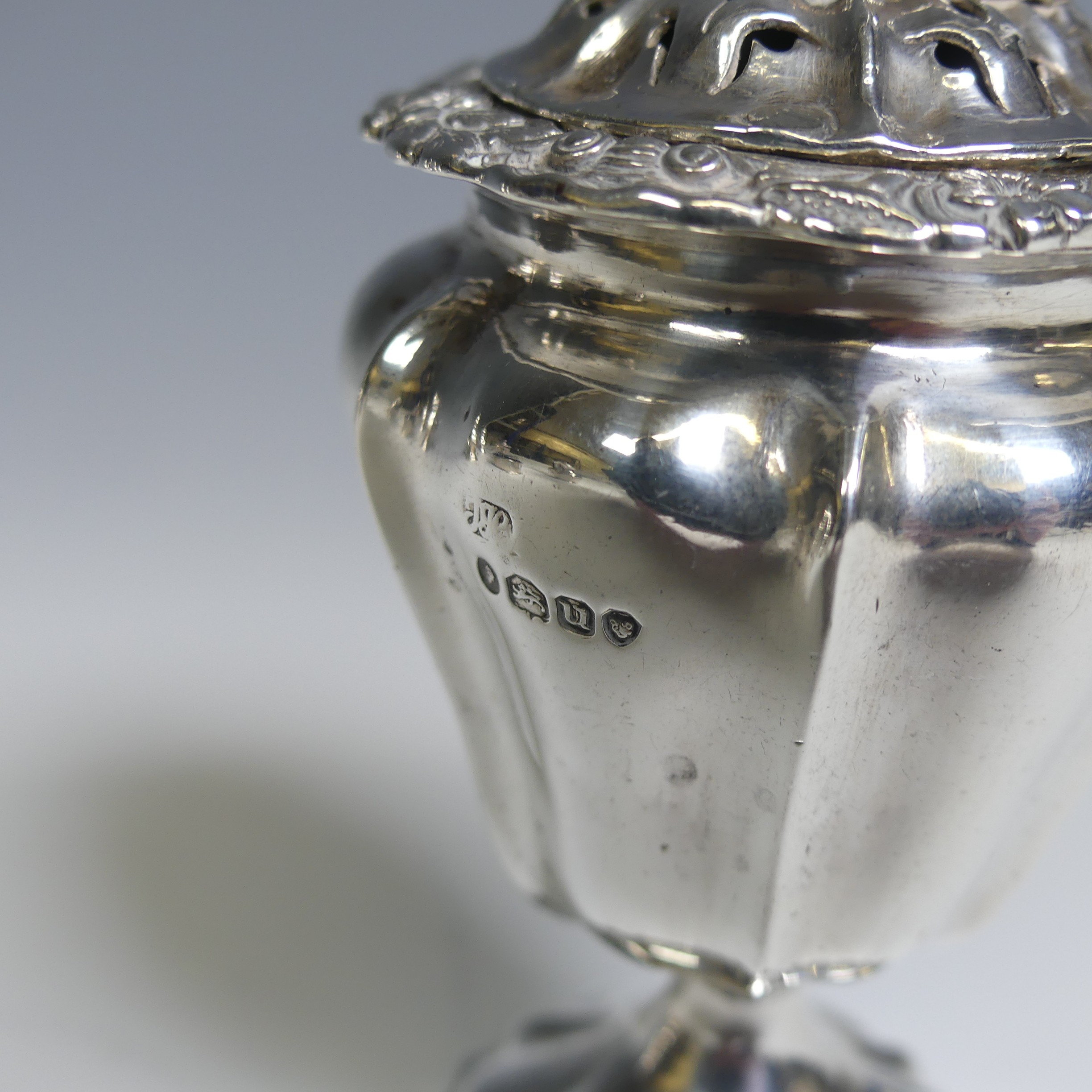 A William IV silver Pepperette, by Jonathan Hayne, hallmarked London 1835, the pierced cover with - Image 7 of 12