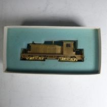 Alco Models, ‘H0’ gauge, Japanese brass model D-140 EMD SW-1 Diesel Switcher, unpainted, in original