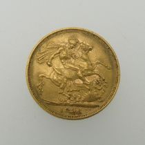 A Victorian gold Sovereign, dated 1896, Melbourne mint mark.