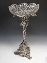 A Victorian silver plated Centrepiece, in the manner of Elkington, no makers marks, the column of