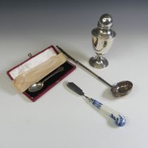 A George V silver Sugar Caster, hallmarked Birmingham, 1911, hallmarks very worn and as found,